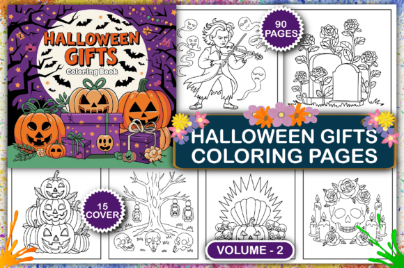 Download Halloween Gifts Coloring Pages V-2 - Halloween gifts Collection